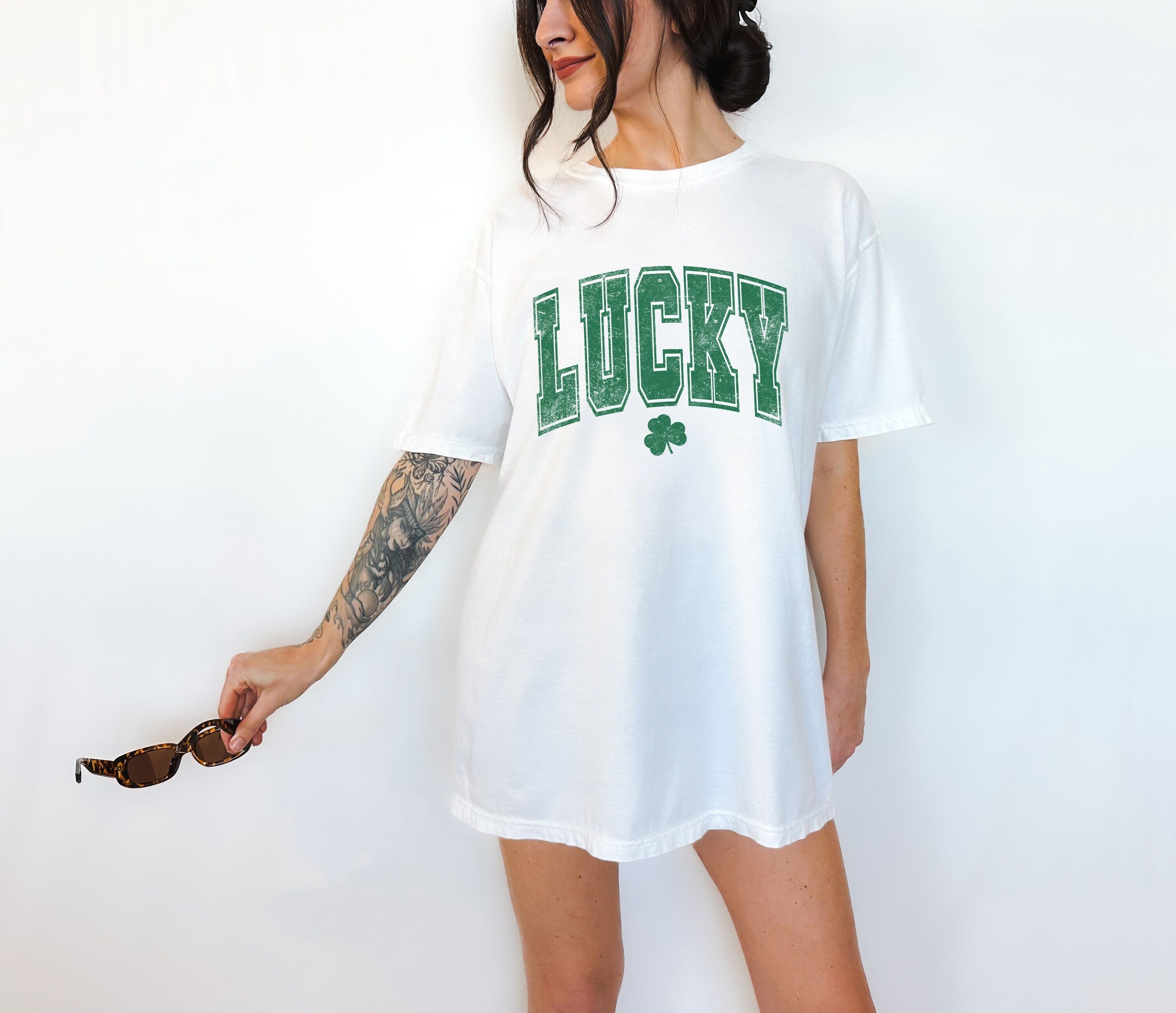 Retro St Patty's Day Comfort Colors Shirt, Vintage St Patricks Day Shirt, St Paddy's Day Drinking Shirt, Grunge Lucky Varsity Shirt,