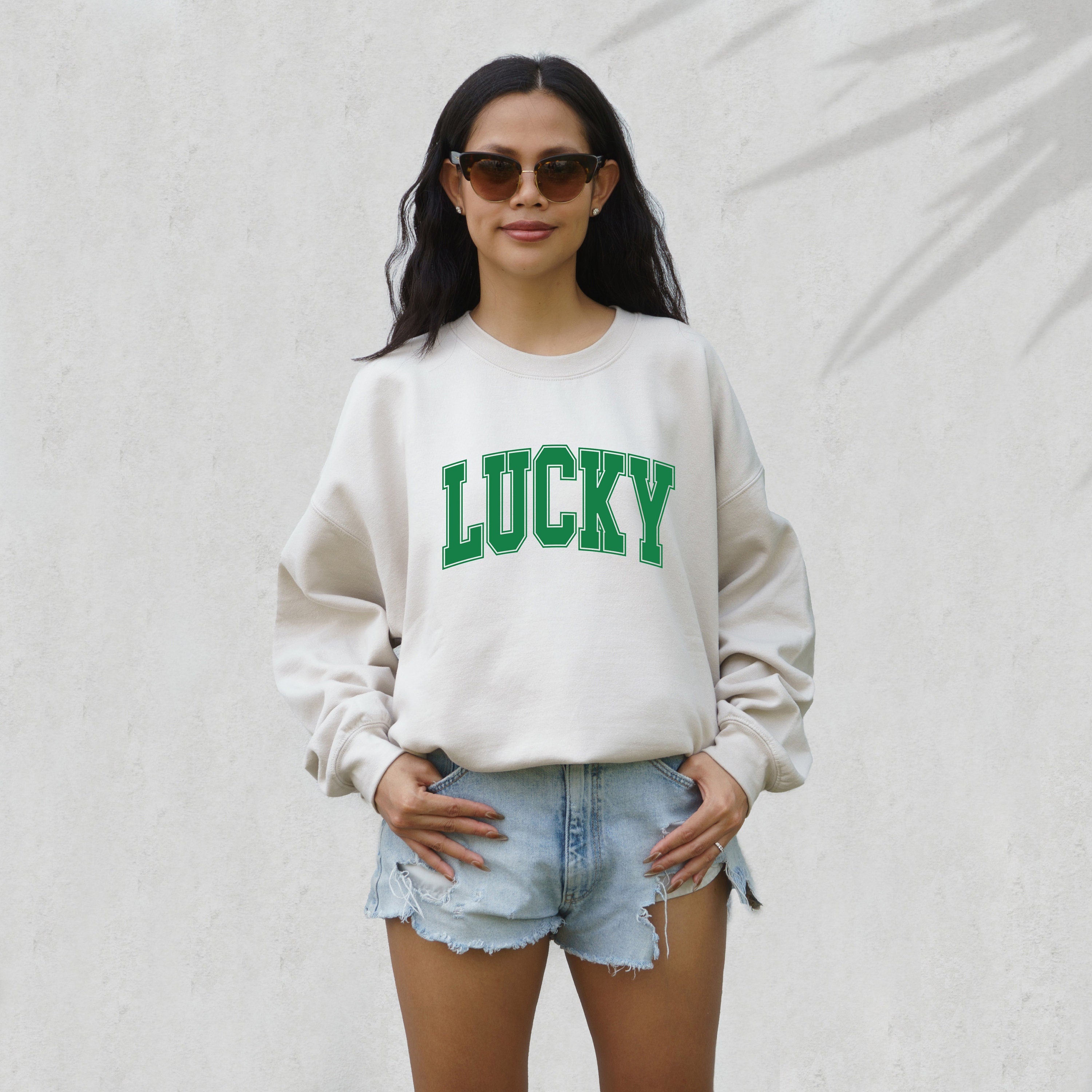 Lucky Varsity Sweatshirt, Vintage Sweater, St Patricks Day Sweatshirt, Retro Lucky Pullover, St. Pattys Sweatshirt, St. Paddy's Crewneck