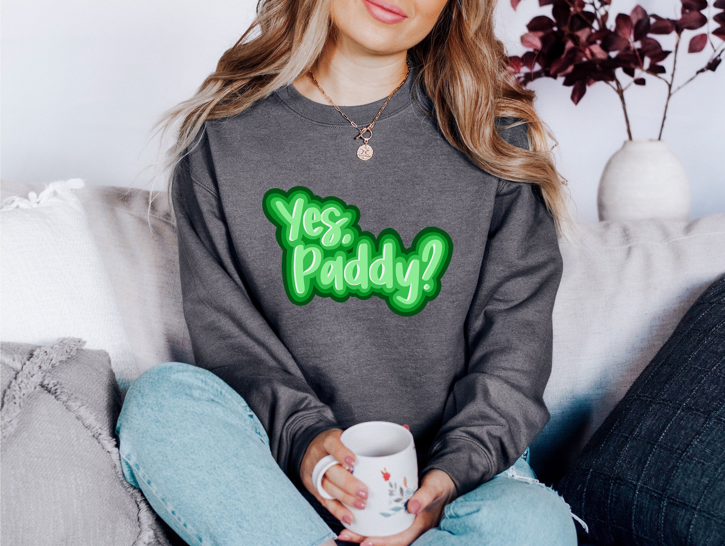 Retro Yes Paddy Sweatshirt, Vintage Lucky Clover Crew Neck, St Patricks Day Sweatshirt, St. Pattys Day Sweatshirt, Funny St. Paddy's Sweater