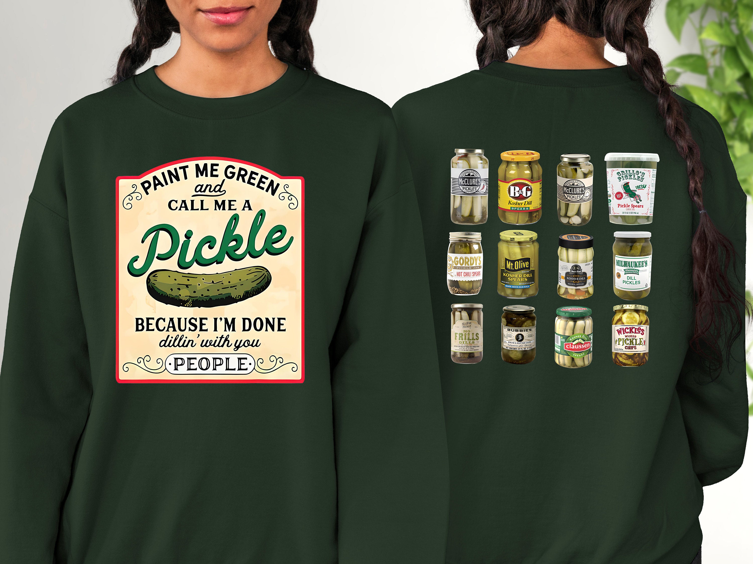 Pickle Sweatshirt, Pickle Lovers Crew Neck, Funny Sweatshirt, Pickle Pullover,