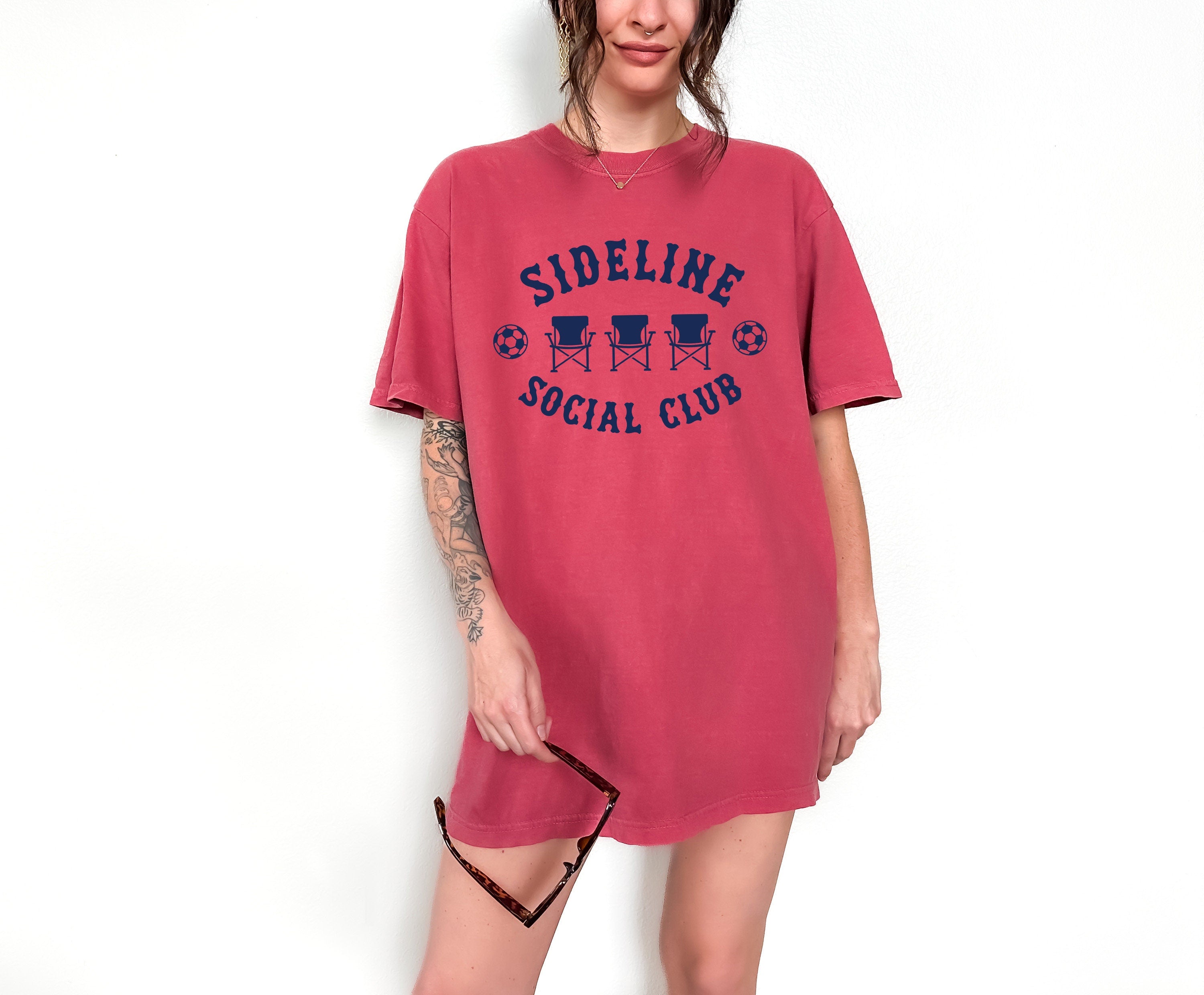 Sideline Social Club Comfort Colors Tee Soccer Mom T Sports Mom Parents of Soccer Mothers Day Gift Momma of Boys Girl Mama