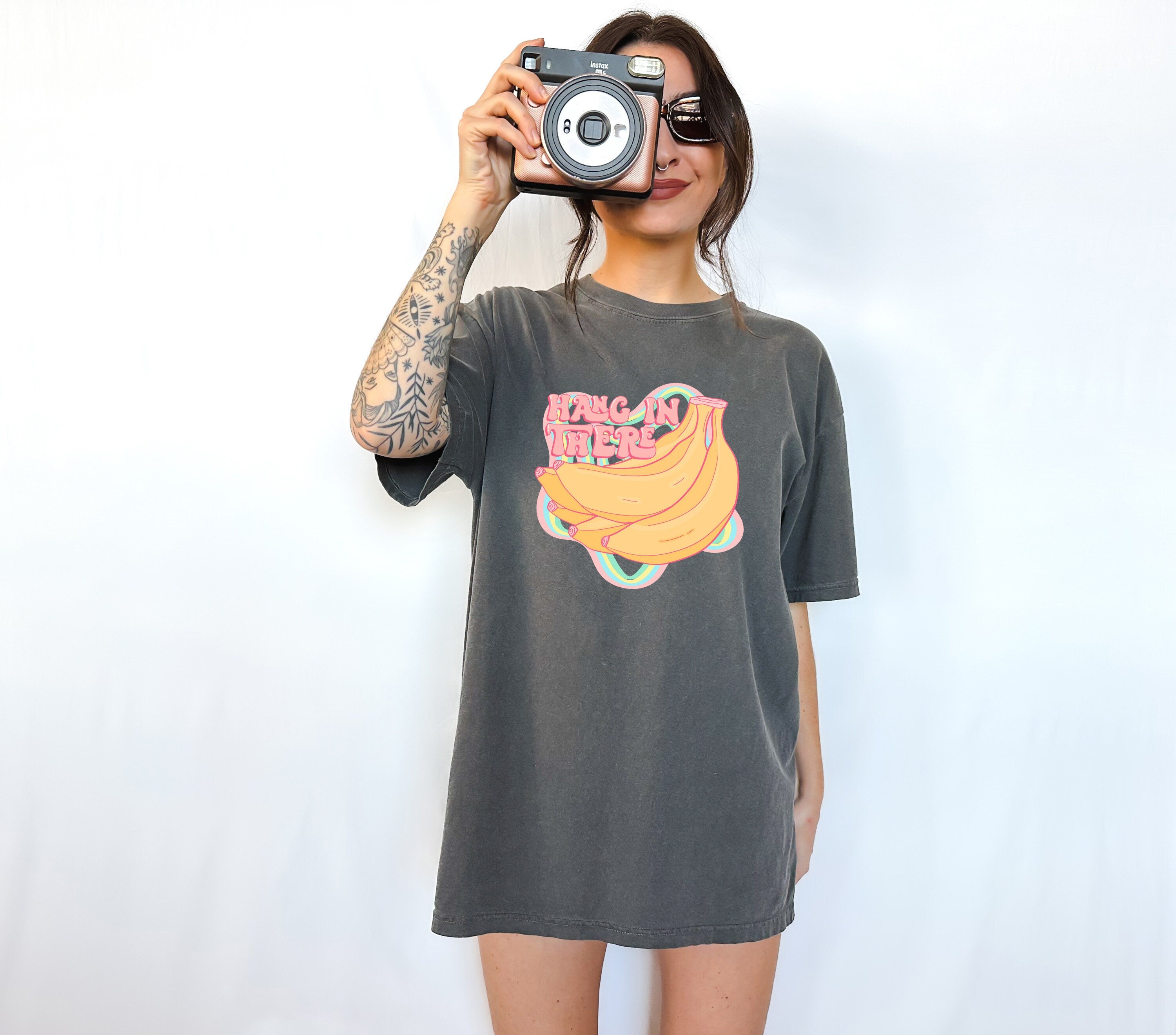 Retro Comfort Colors Shirt, Hang In There, Vintage Shirt, Positivity T Shirt, Retro Graphic T Shirt Summer Vacation Shirt Positive Vibes