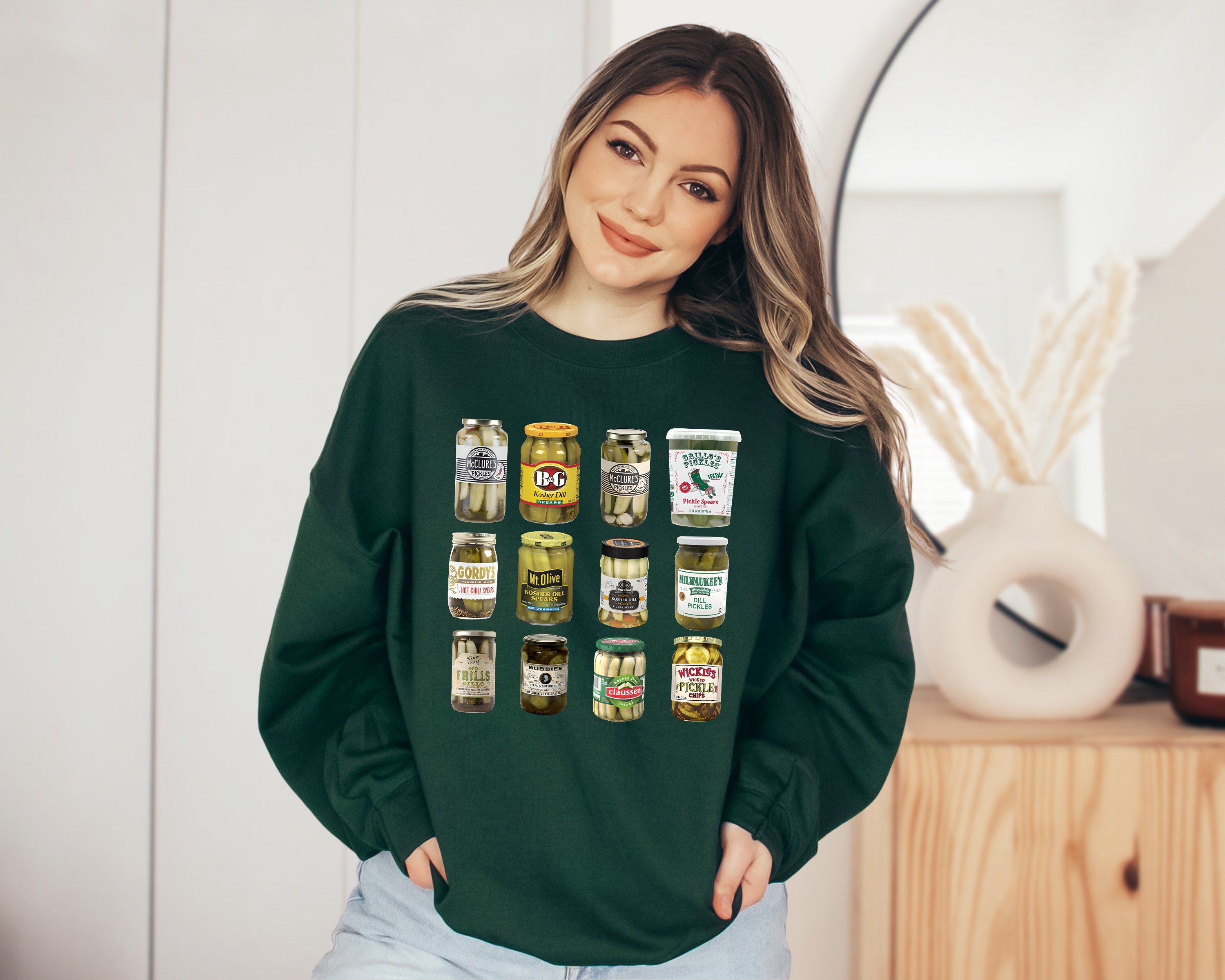 Pickle Lovers Crew Neck Sweatshirt, Pickle sweater, Pickle Jar Shirt, Pickle Pullover,