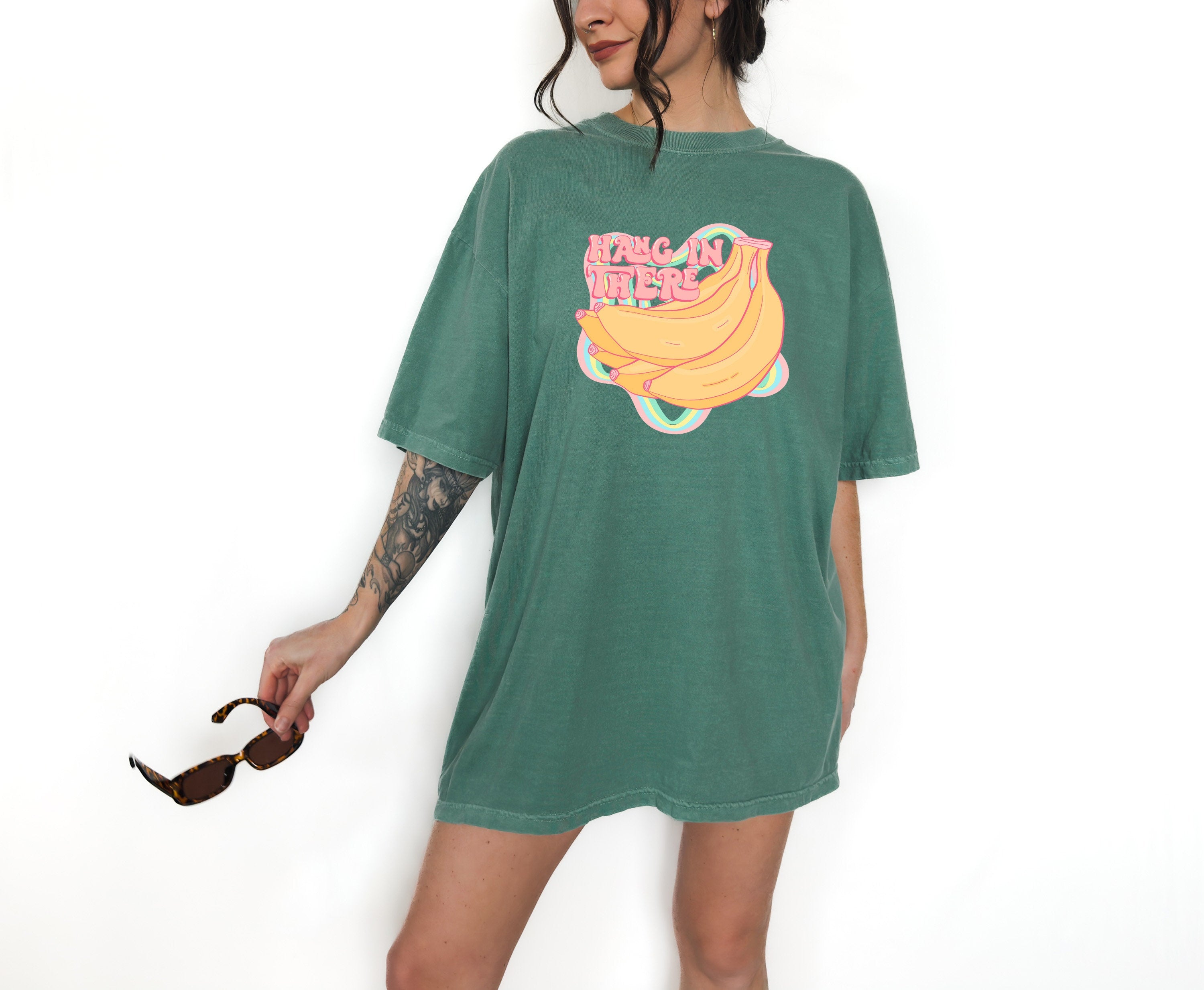Retro Comfort Colors Shirt, Hang In There, Vintage Shirt, Positivity T Shirt, Retro Graphic T Shirt Summer Vacation Shirt Positive Vibes